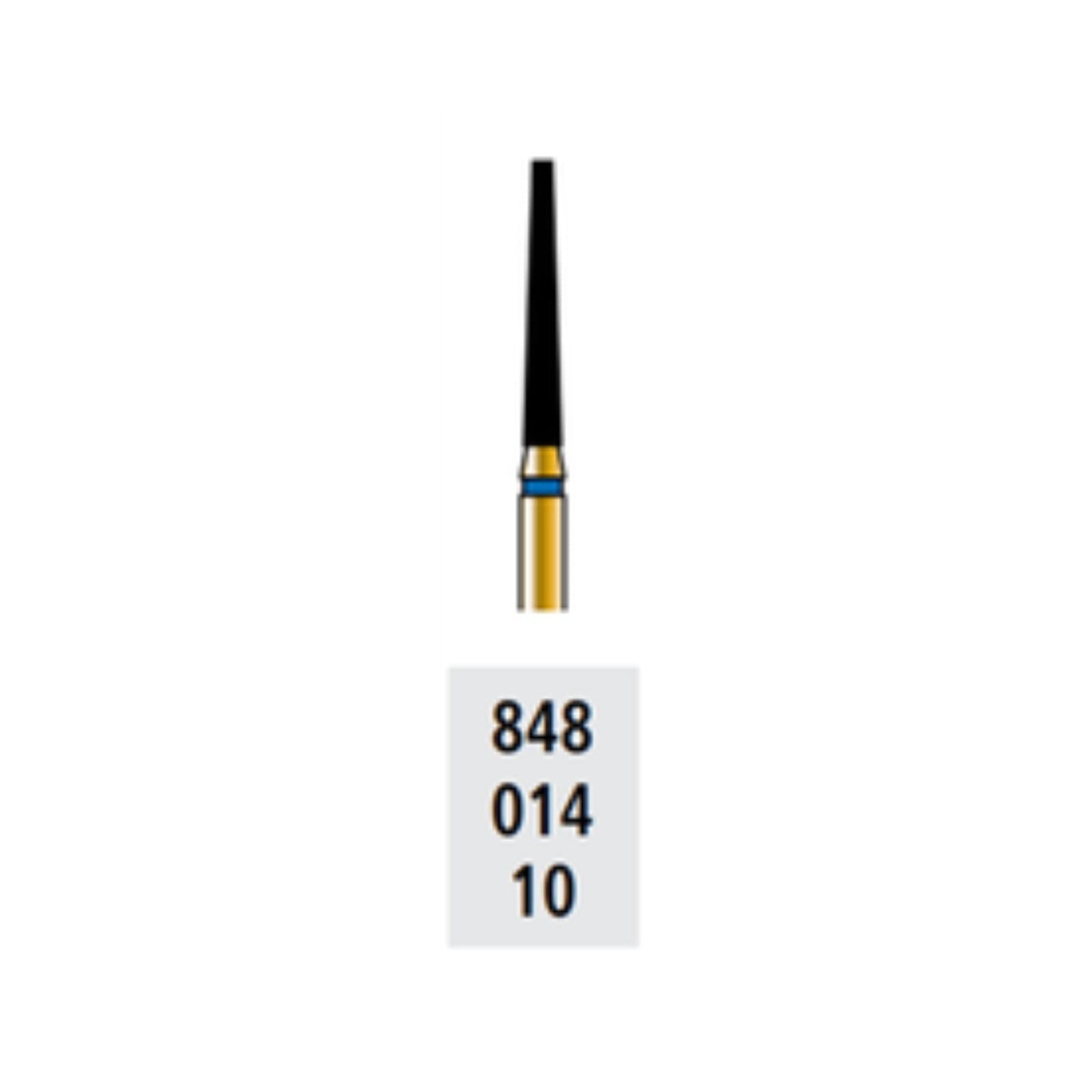 Alpen Multi-Use Diamond Bur, FG #848, Flat End Taper, Coarse, 1.4 mm, 10.0 mm, Blue, 5/Pack, G848-314-014-10.0-M thumbnail 3