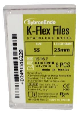 Kerr K-Flex Endodontic Files, #55, 25mm, Red, Stainless Steel, 6/Pack, 15162 thumbnail 9