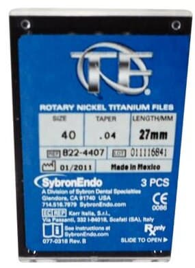 TF Twisted Files NiTi Rotary File, .04 Taper, 27mm, Size #40, Black, 3/Pk, 822-4407 thumbnail 8