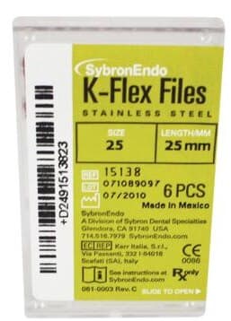 Kerr K-Flex Stainless Steel Hand Files, 25mm, #25, Red, 6/Pk, 15138 thumbnail 12