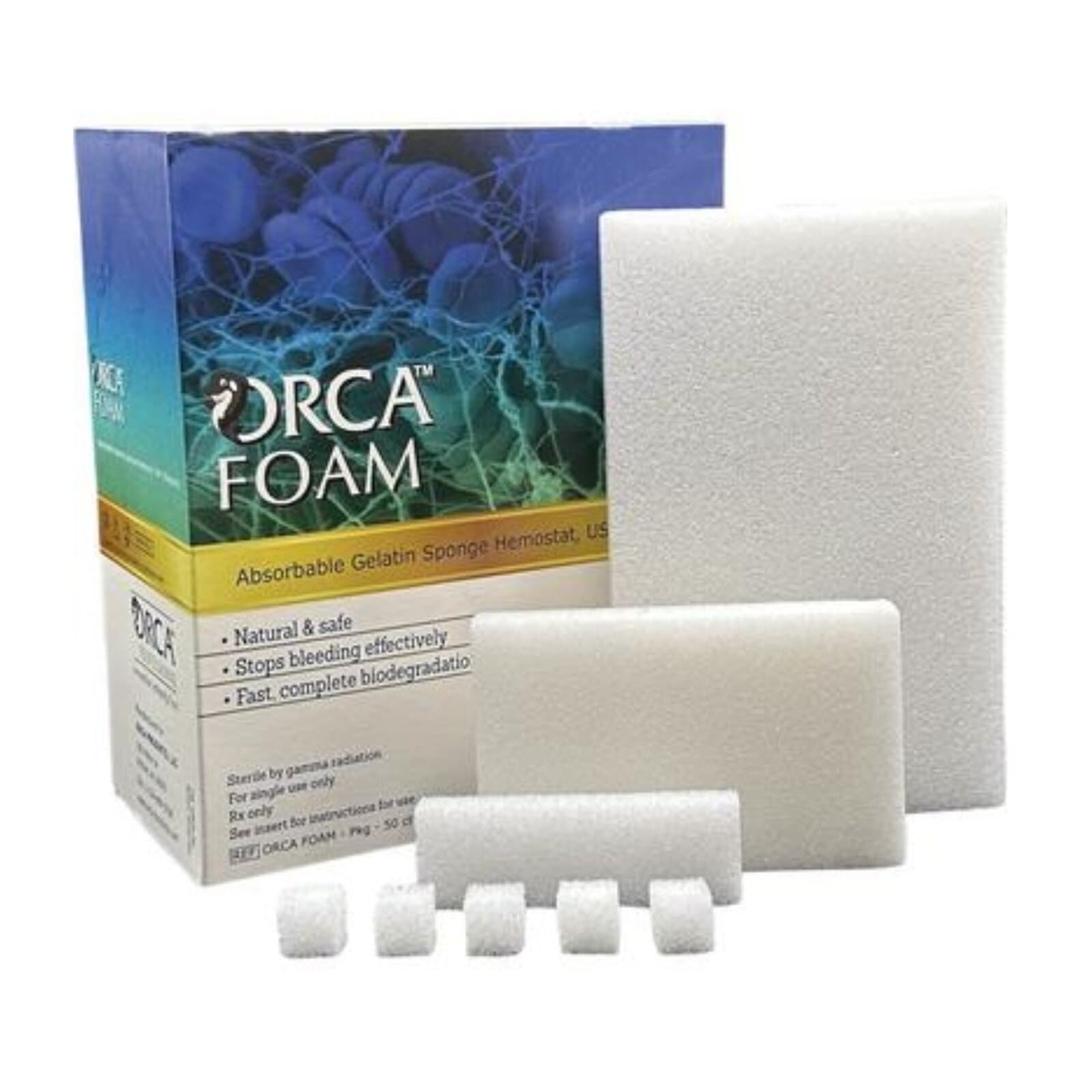 ORCA Foam Absorbable Hemostatic Gelatin Sponge, Size 12/7, 60 x 20 x 7 mm, 10/Box, OF-602007 thumbnail 9