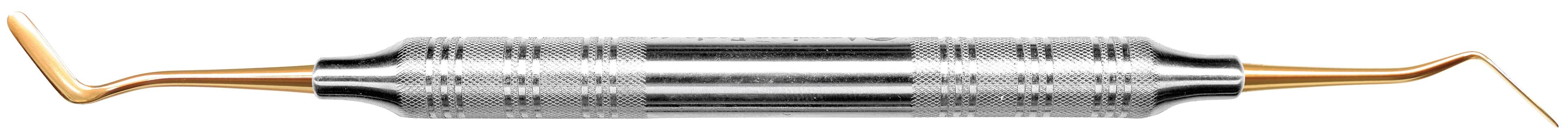 American Eagle Instruments Composite Plastic Filling Instrument, XP, Gregg 4-5, Paddle/Paddle, Double-Ended, Stainless Steel Standard Handle, 1/4" Diameter, Titanium Nitride Coated, AECAG4-5TN thumbnail 3