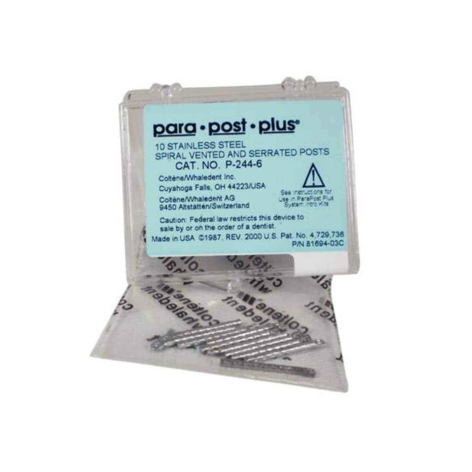 ParaPost Plus Stainless Steel Endodontic Posts, Size 6 (.060"/1.50mm), Black, Bulk Refill, 25/Pk, P2446B thumbnail 2