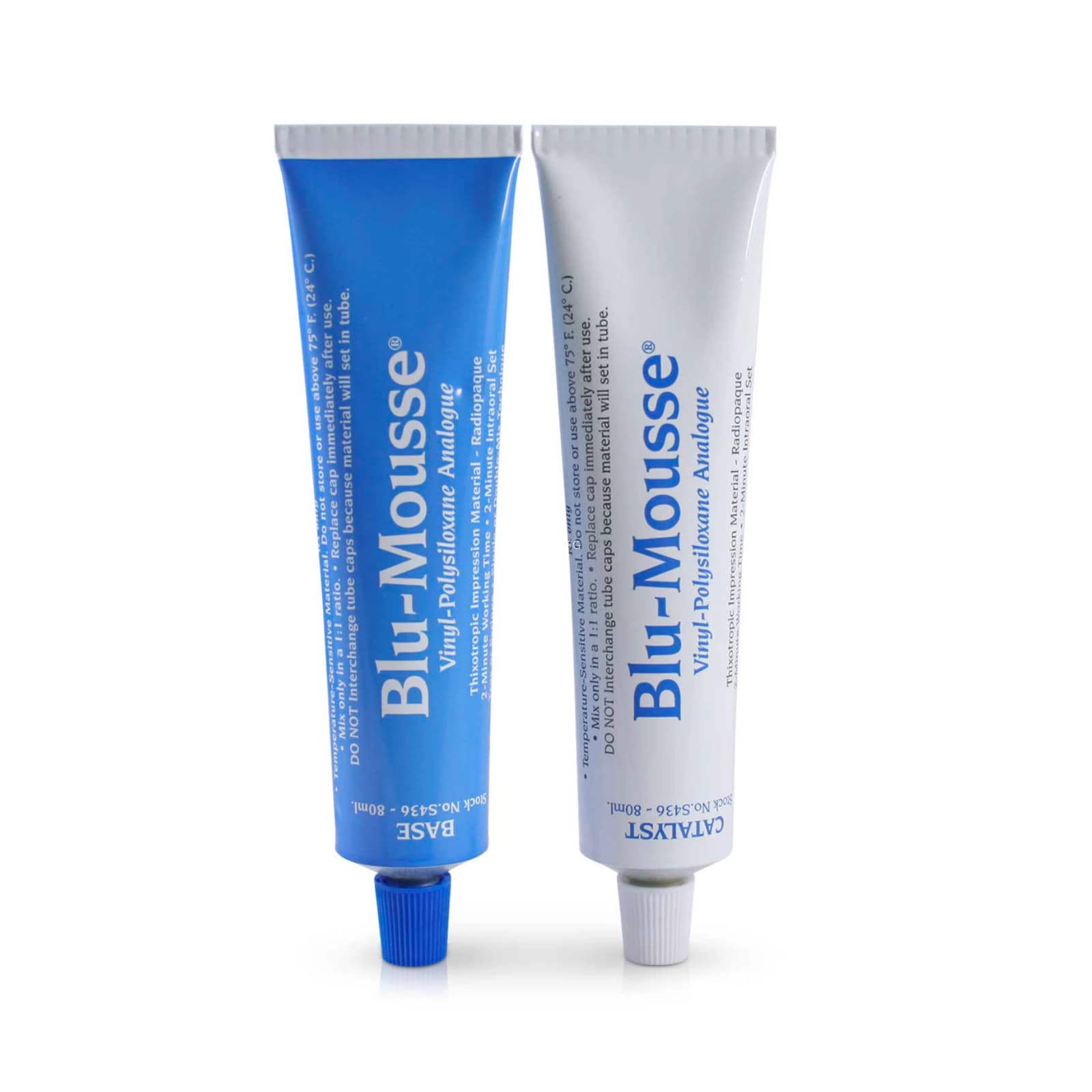 Blu-Mousse Classic VPS Bite Registration Material, 2-Minute Set, 80 mL Base & Catalyst Tubes, 2/Pkg, S436 thumbnail 7