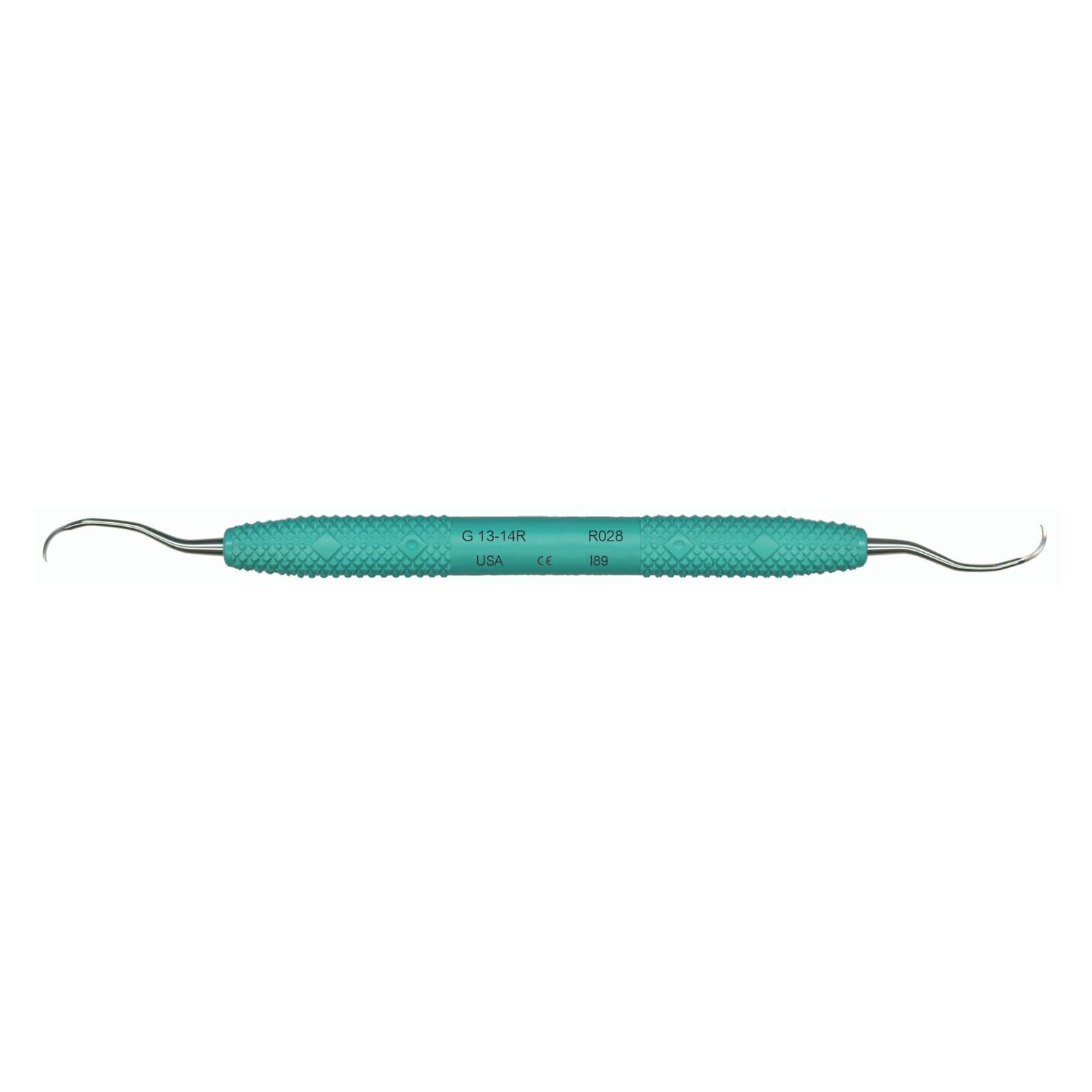 PDT Amazing Gracey 13/14 Rigid Curette, Double-Ended, Caribbean Green Resin Handle, R028R thumbnail 3