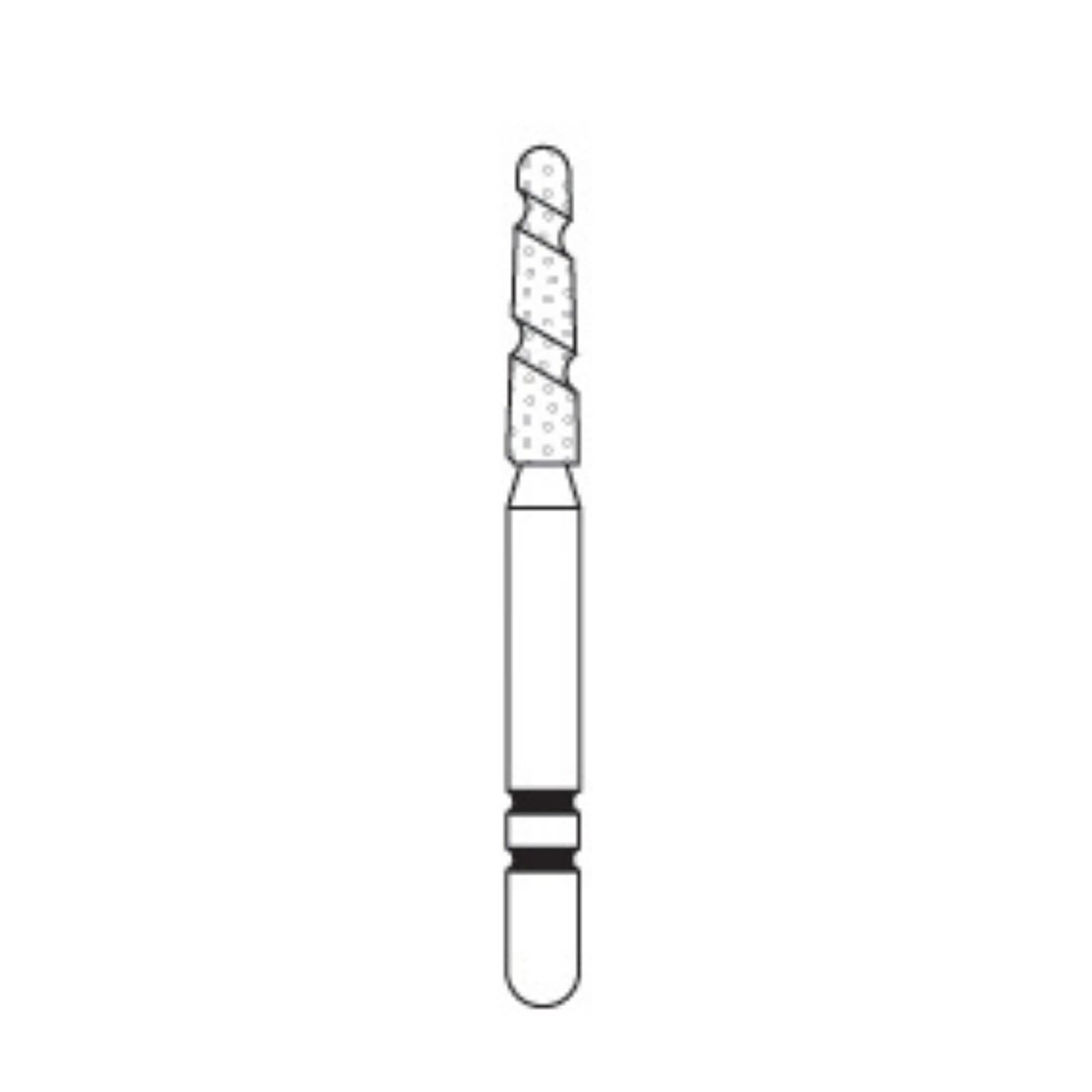 Two Striper TS2000 Diamond Bur, FG, Round-End Taper, #2004.7, Coarse, Green, 1.6 mm Major/1.1 mm Minor Diameter, 7 mm Length, 5/Pk, 2000047 thumbnail 3