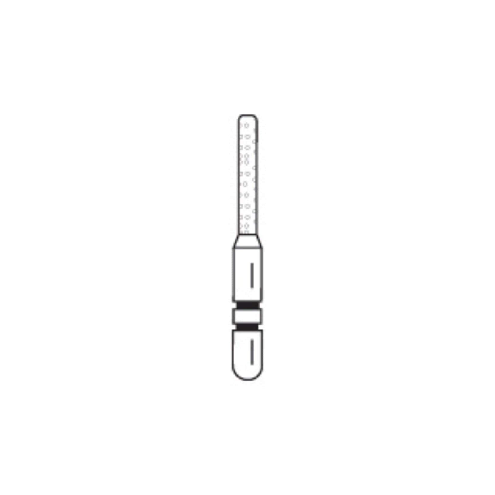 Two Striper ShortCut Diamond Bur, FGSS, KS Cylinder Round Edge, 575.7 S KS1, 1.2 mm, Coarse, Green, 5/Pk, 2015911 thumbnail 3