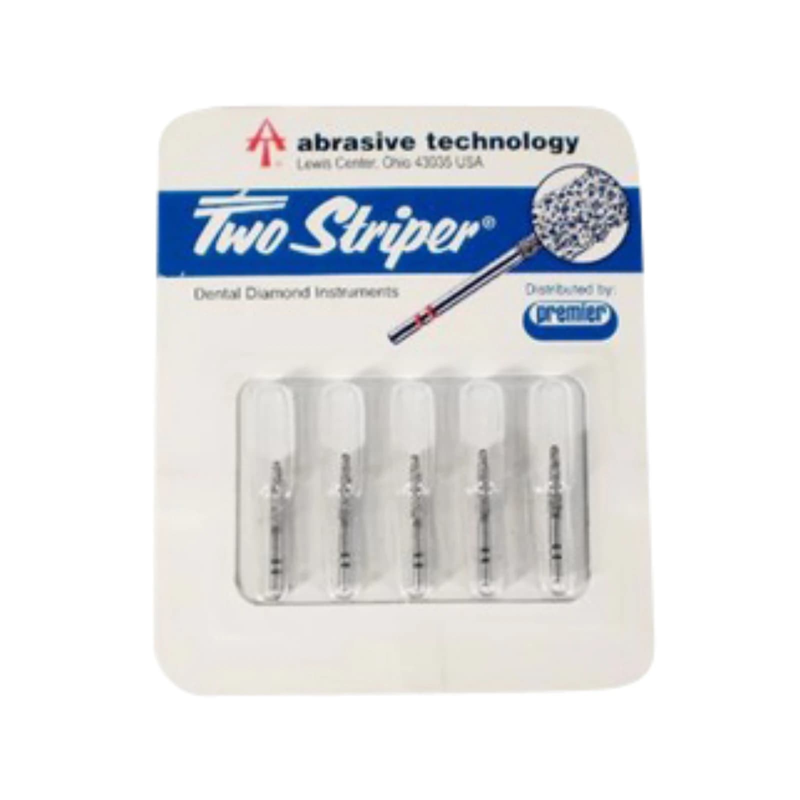 Two Striper® Diamond Bur, FG, Very Fine, Yellow, Flat-End Taper, #702.8VF, 1.4 mm Major/0.9 mm Minor Diameter, 8.0 mm Length, 5/Pkg, 2015403 thumbnail 2