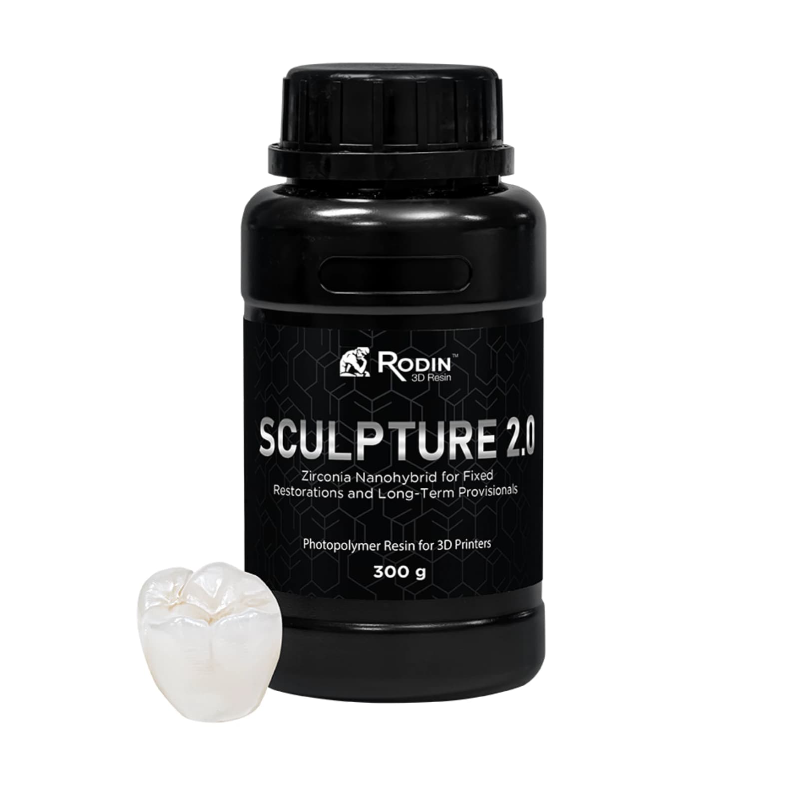 Pac-Dent Rodin Sculpture 2.0 Ceramic Nanohybrid 3D Resin, Shade C3, 300 g Bottle, 23918 - Rodin Sculpture 2.0, Ceramic Nanohybrid, 3D Resins, C3, 300 Gr, 1/Pk, 23918 - Image 1