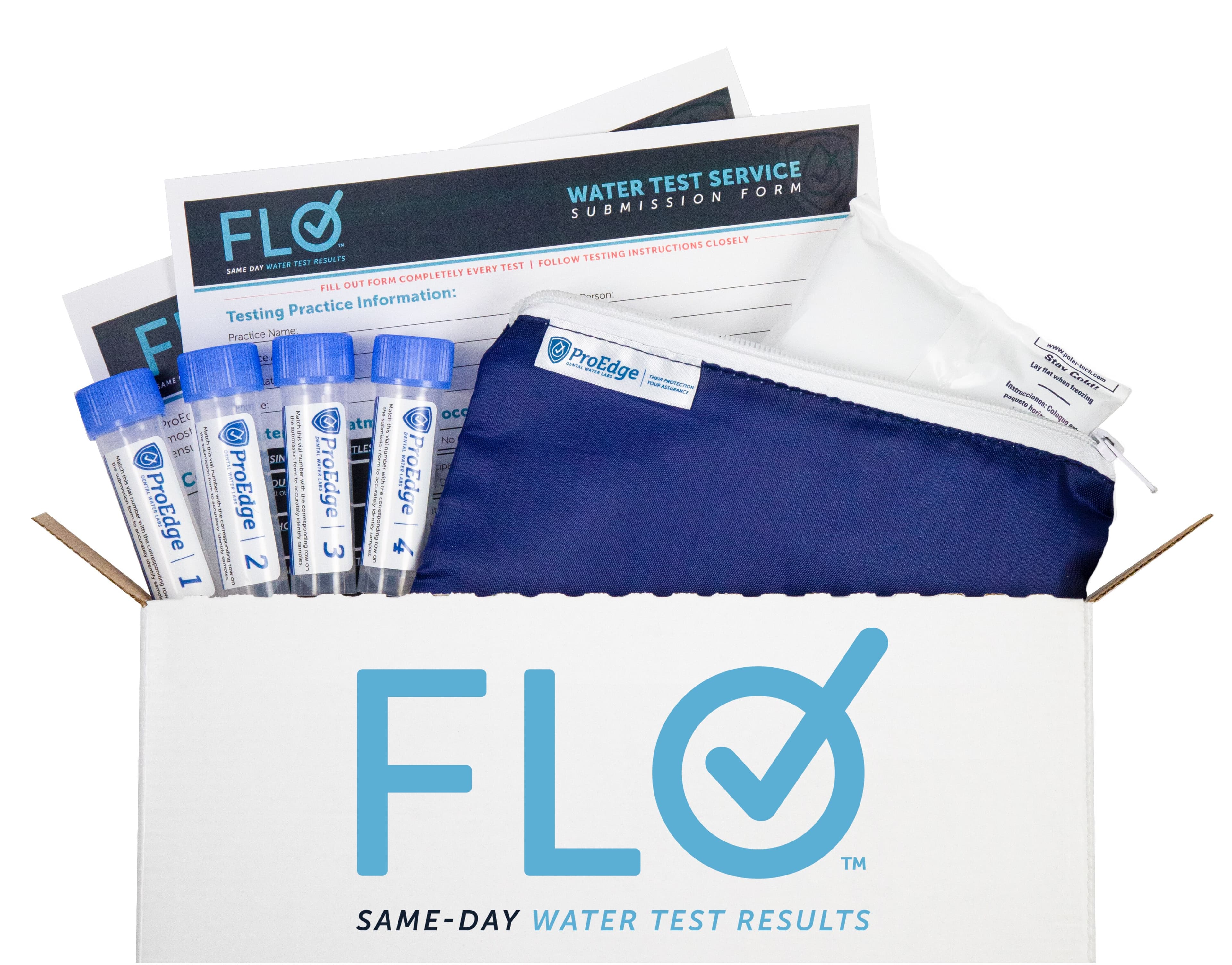 ProEdge Flo Mail-In Waterline Test Kit, 6 Specimen Vials with Overnight Shipping Label, 90601 thumbnail 2