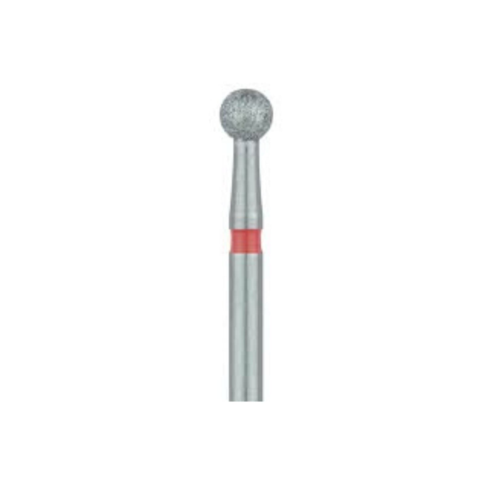 Meisinger 801F-025-FG Fine Diamond Bur, Round, Friction Grip, 2.5 mm, Red Ring, 5/Pk thumbnail 3