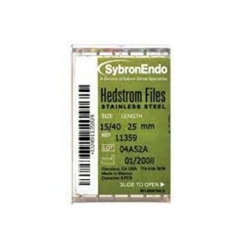 Sybron Endo Hedstrom Files, Stainless Steel, 25 mm, #70, Green, 6/Pk, 11354 thumbnail 2