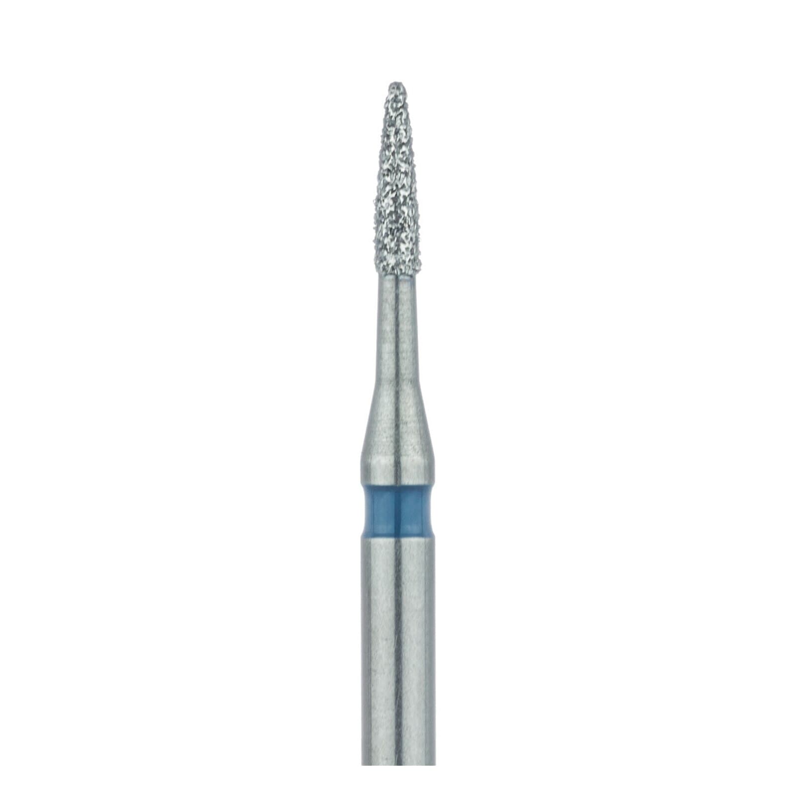 Meisinger 889L-010-FG Medium Grit Flame Diamond Bur, Friction Grip, Long Shank, Blue Ring, 1.0 mm Head, 5/Pack thumbnail 3