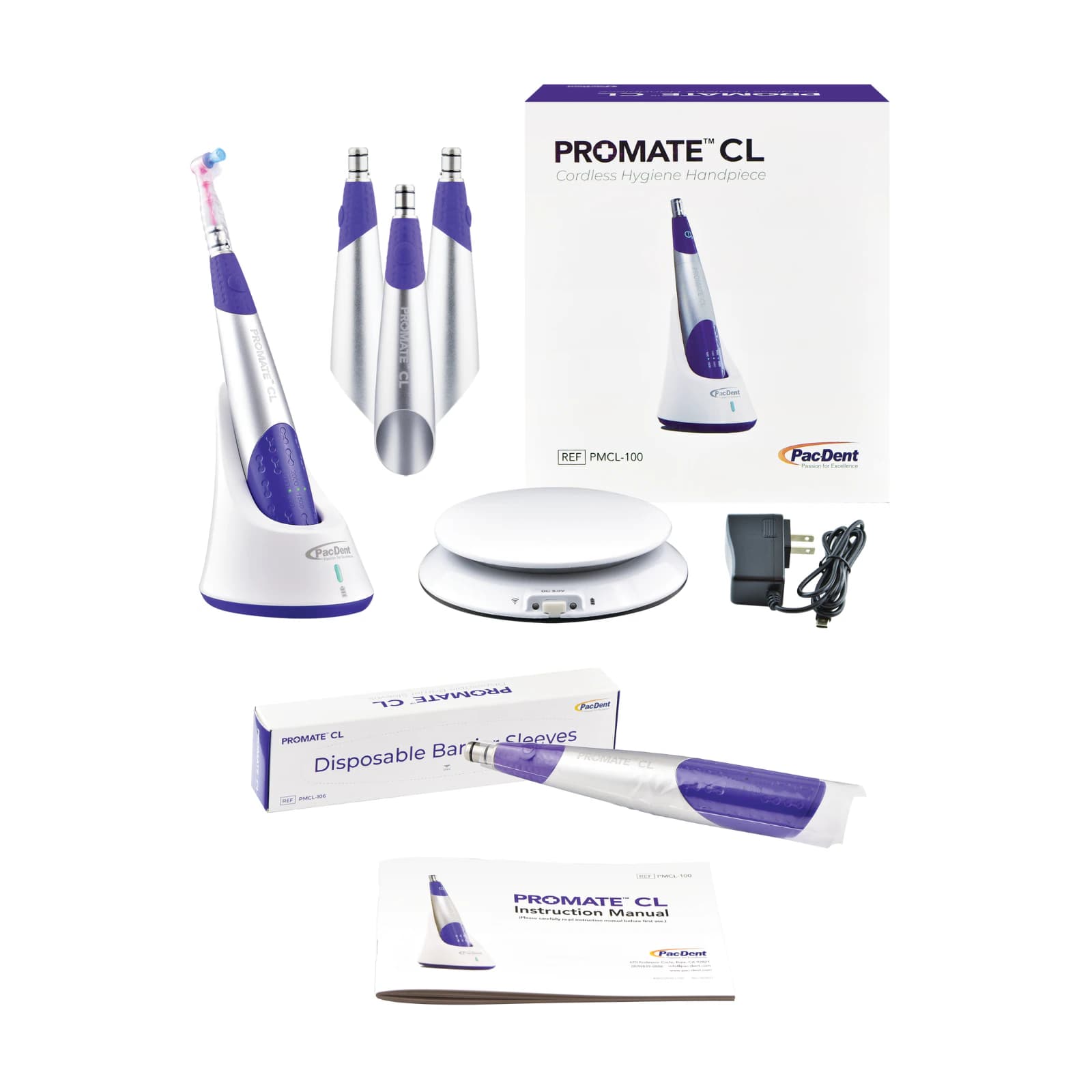 Pac-Dent ProMate CL Cordless Hygiene Handpiece Kit, 500-4000 RPM, PMCL-100 thumbnail 3