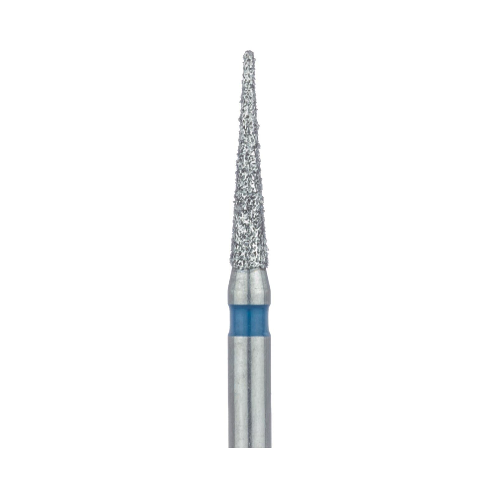Meisinger 858-014-FG Diamond Bur, FG, Medium Grit, Blue Ring, Needle Shape, Point End, 1.4 mm Head Diameter, 8.0 mm Head Length, 5/Pkg thumbnail 3