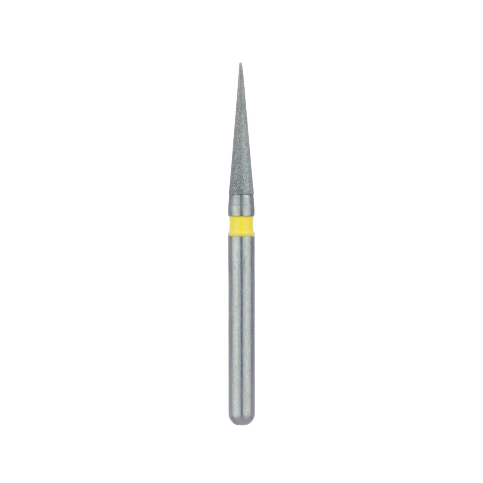 Meisinger 858C-014-FG Diamond Bur, Extra Fine (Yellow), Needle Shape, Friction Grip, 1.4 mm Head Diameter, 8.0 mm Head Length, 5/Pkg thumbnail 3