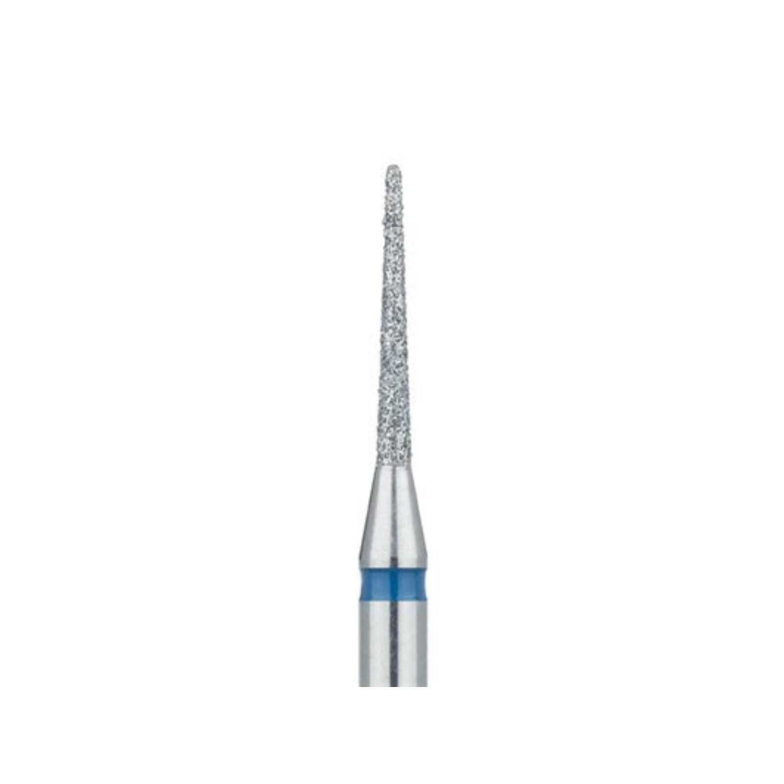 Meisinger 852-012-HP Medium Grit Round End Tapered Diamond Bur, Blue Ring, 1.2 mm Head, 10 mm Working Length, Handpiece Shank, Pack of 5 thumbnail 3