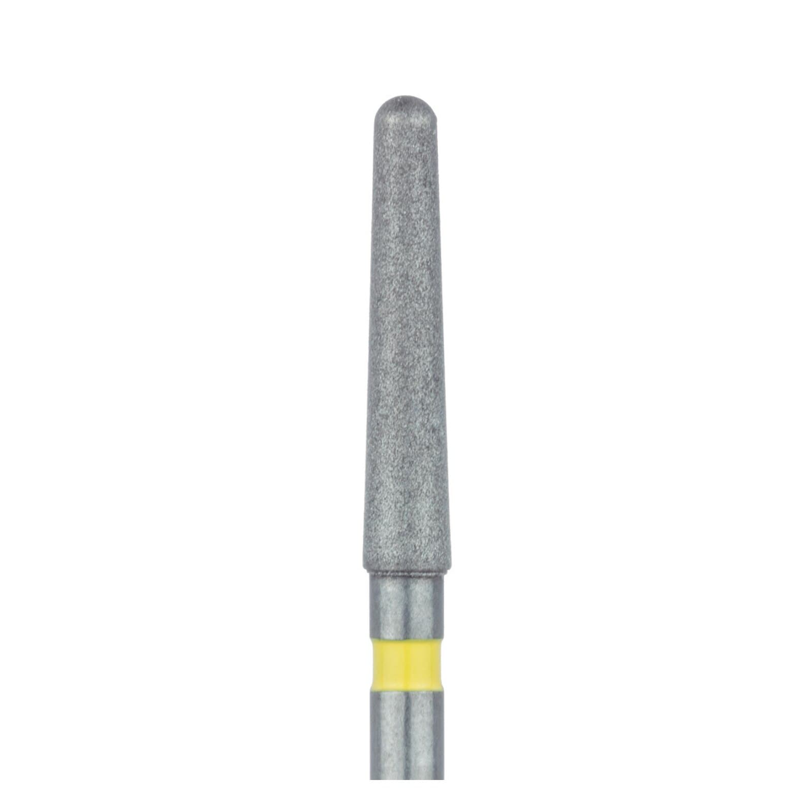 Meisinger 852C-018-FG Extra Fine Diamond Bur, Round End Tapered (Chamfer), Friction Grip, 1.8mm Head, 10mm Working Length, Yellow, 5/Pack thumbnail 3
