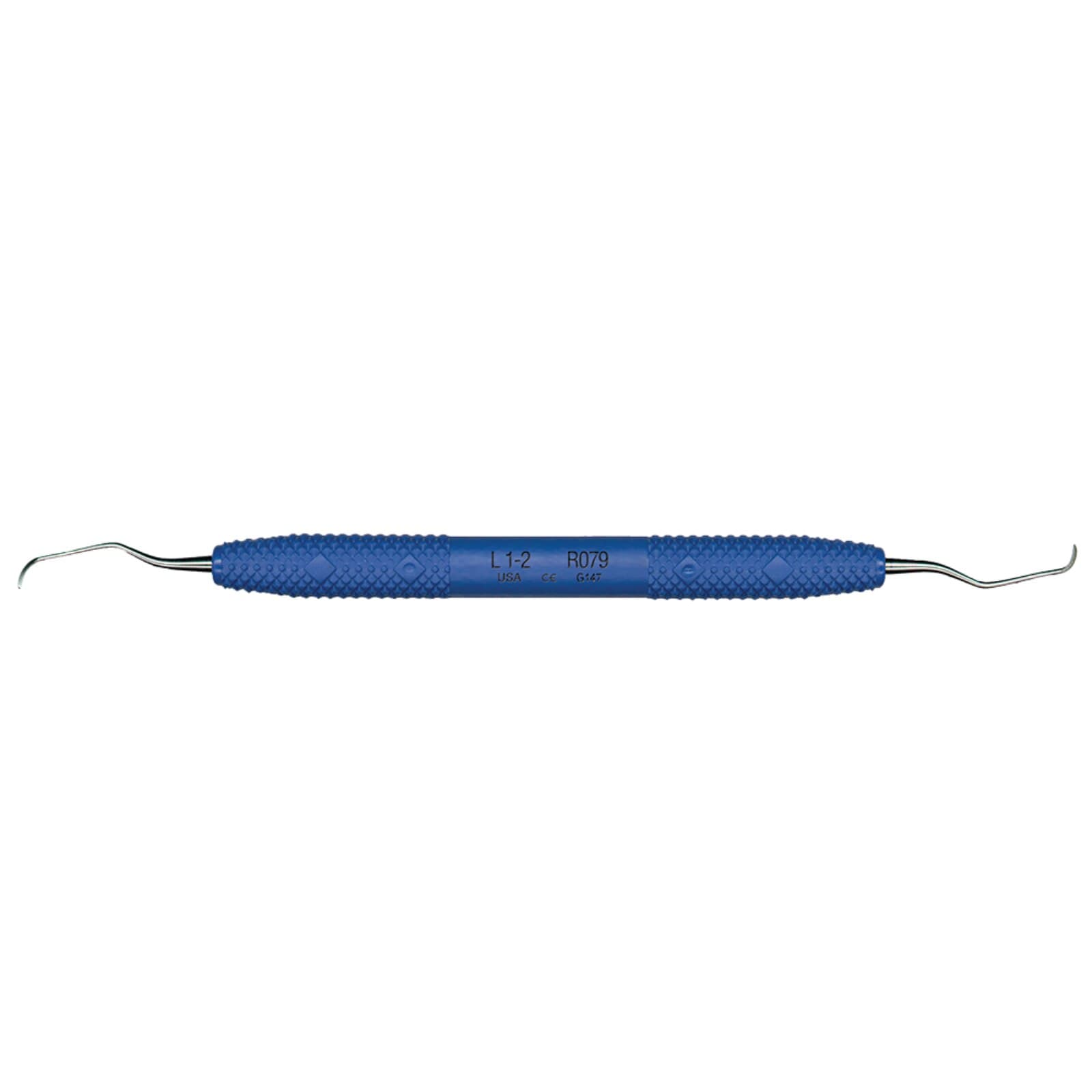 PDT Cruise Langer 1/2 Universal Curette, Double-Ended, Nautical Blue Resin Handle, 6.5", R079 thumbnail 2