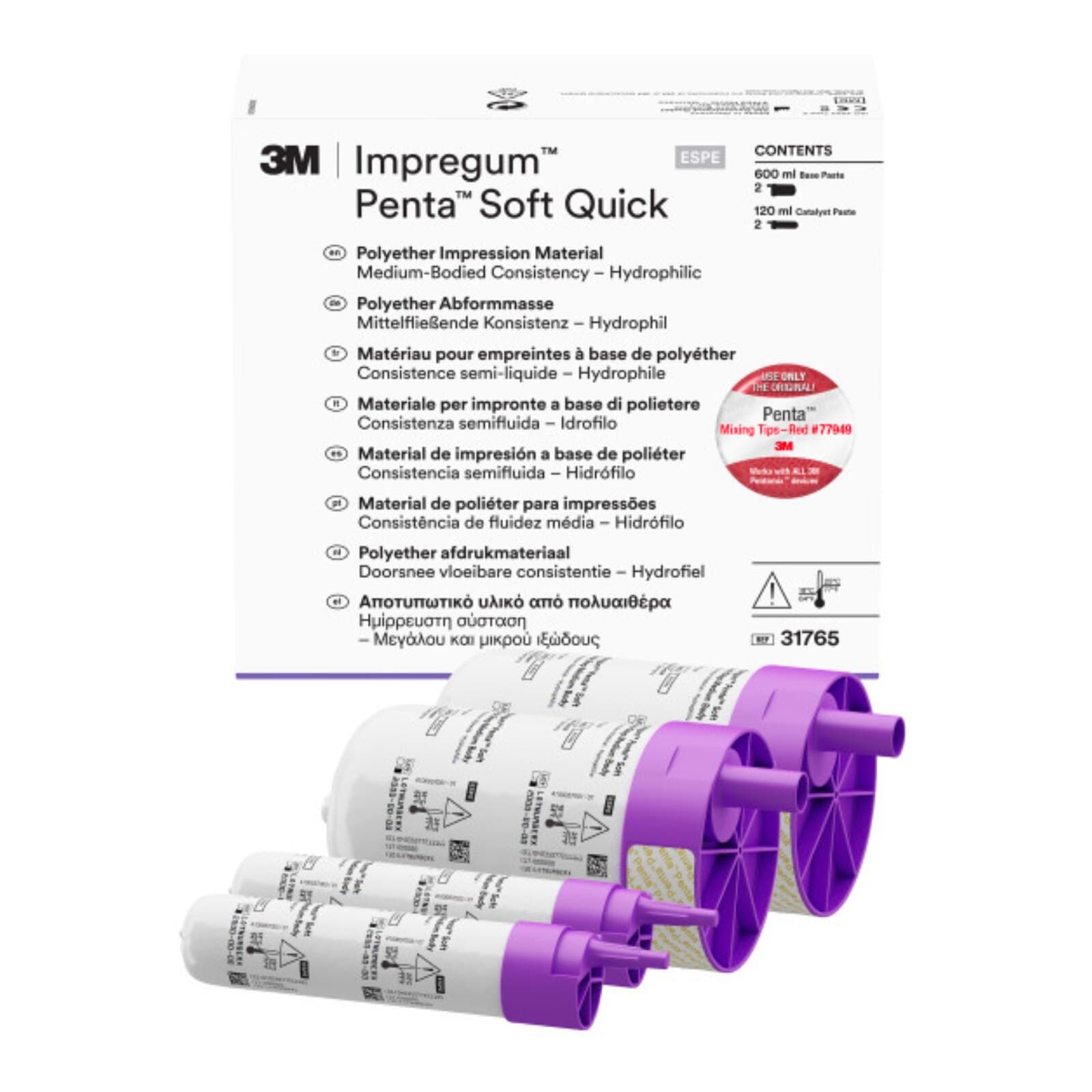 Impregum Penta Soft Quick Step Polyether Impression Material, Medium Body, Fast Set, Refill, Mint, 2 x 300 mL Base Paste + 2 x 60 mL Catalyst, 31765 thumbnail 3