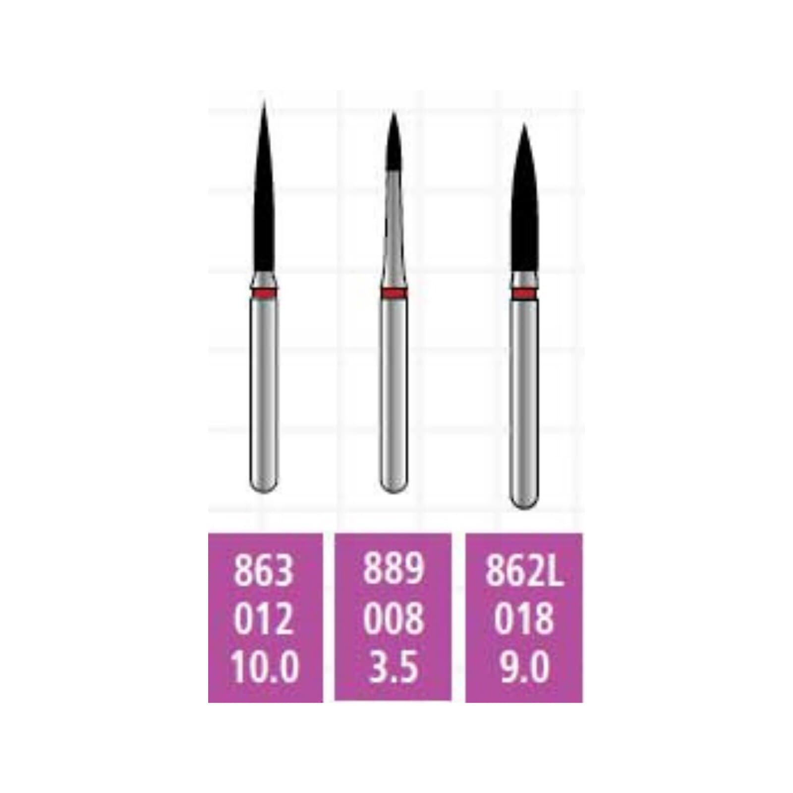 Alpen x1 Single-Use Diamond Bur, Flame, Fine, FG, #863-012, 25/Pk, X863F012 thumbnail 8