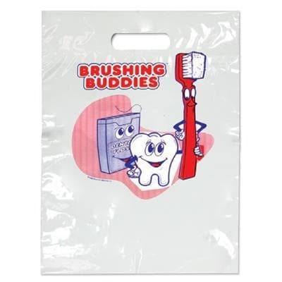 Sherman Specialty Small Brushing Buddies Bag, White, 7.5" x 9", 100/Pack, SBG12 thumbnail 3