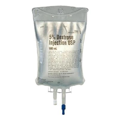 Baxter Viaflex Dextrose 5% in Water (D5W) IV Injection Solution, USP, 500 mL Bag, 2B0063 thumbnail 2