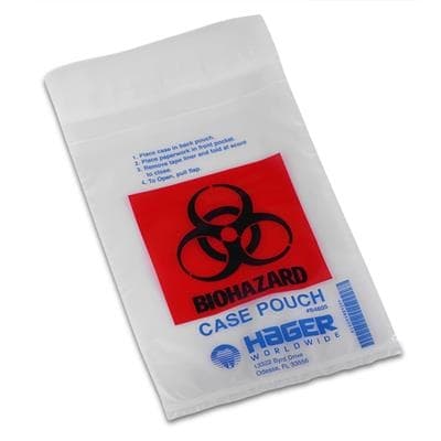 Hager Worldwide Biohazardous Lab Case Shipping Pouch, 6" x 9", Double Pouch with Paperwork Compartment, 100/Box, B4605 thumbnail 3