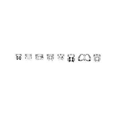 Ivory Rubber Dam Clamp Starter Kit, Assorted Sizes (0, 2, 2A, 7, 8A, 9, 14, 14A), Stainless Steel, 8/Pk, 50057968 thumbnail 5