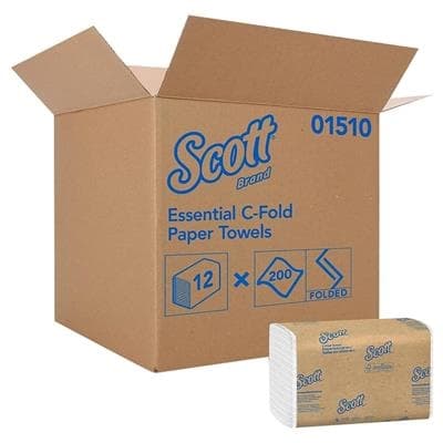 Kleenex ScottFold C-Fold Paper Towels, 1-Ply, White, 9.4" x 12.4", 120/Pack, 25 Packs/Case, 13254 thumbnail 3