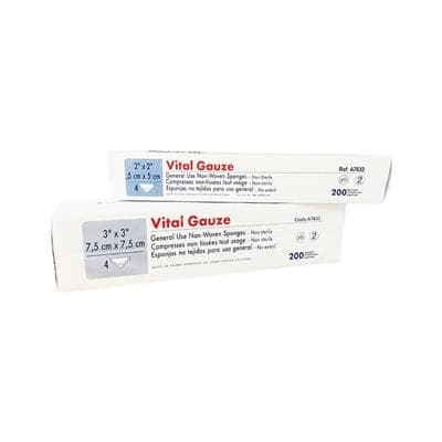 Medicom Vital Gauze 2" x 2" 4-Ply Non-Sterile Non-Woven All Purpose Sponge, Case of 8000, A7632 thumbnail 3