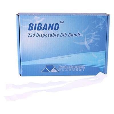 Plasdent Biband Disposable Bib Bands, White, Stretchable, Self-Adhesive, 17" Long, 250/Box, BIB-BND thumbnail 7