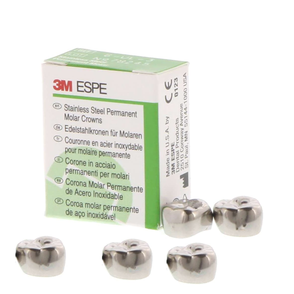 3M ESPE Stainless Steel Permanent Molar Crown, Size 6UR6, Upper Right First Permanent Molar, 5/Box, 6-UR-6 thumbnail 20