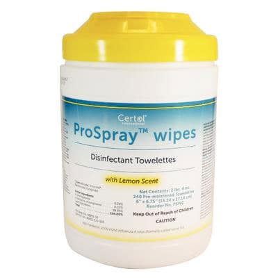 Spec Clean Disinfectant Wipes, 6" x 6.75", 240 Wipes/Canister, Lemon Scented, Alcohol-Free, PSWC-1 thumbnail 5