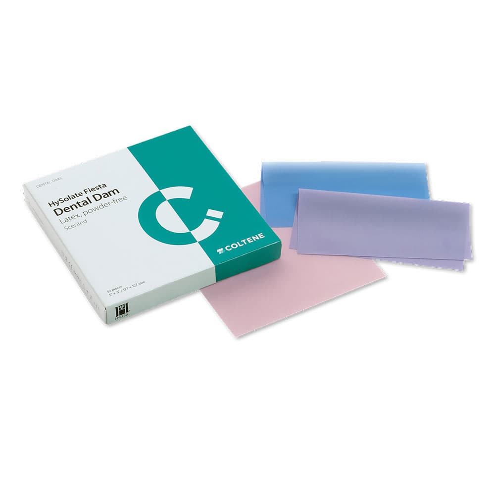 HySolate Fiesta Latex Dental Dam, 6" x 6", Medium Gauge, Assorted Colors, Fruit Scented, 360/Box, 60034440 thumbnail 8