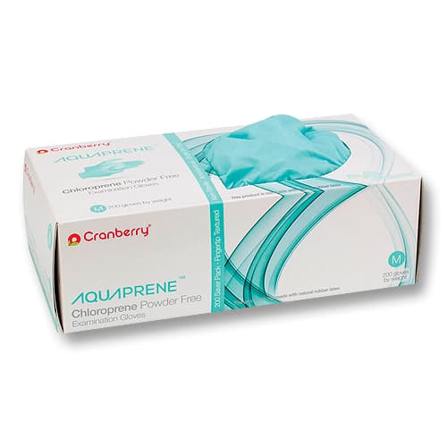 AquaPrene Chloroprene Powder-Free Exam Gloves, Medium, Aqua Blue, 200/Box, CR3027 thumbnail 12