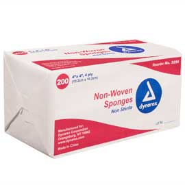 Dynarex 3254 Non-Woven Gauze Sponges, 4" x 4", 4-Ply, Non-Sterile, 2000/Case thumbnail 4