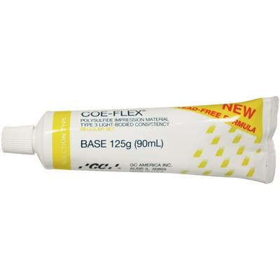 GC America COE-FLEX Lead-Free Polysulfide Rubber Base Impression Material, Injection Type (Light Body), Regular Set, Base Only, 90 mL Tube, 131203 thumbnail 9