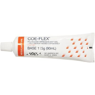 Coe-Flex Lead-Free Polysulfide Impression Material, Base Only, Regular Body (Medium), Fast Set, 90 ml Tube, Blue-Green, 131205 thumbnail 11
