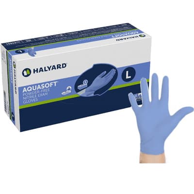 AquaSoft Nitrile Exam Gloves, Powder-Free, Non-Sterile, Large, Blue, 300/Box, 43935 thumbnail 7