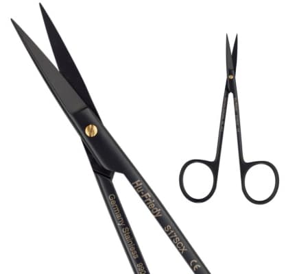 Hu-Friedy Black Line Iris Straight/Delicate Super-Cut Scissors, 4.5" thumbnail 9