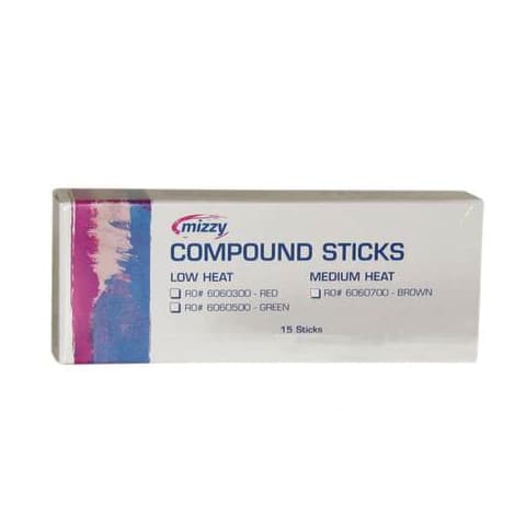 Mizzy Impression Compound Sticks, Brown, Medium Heat, 4.5 oz, 15/Pk, 6060700 thumbnail 9