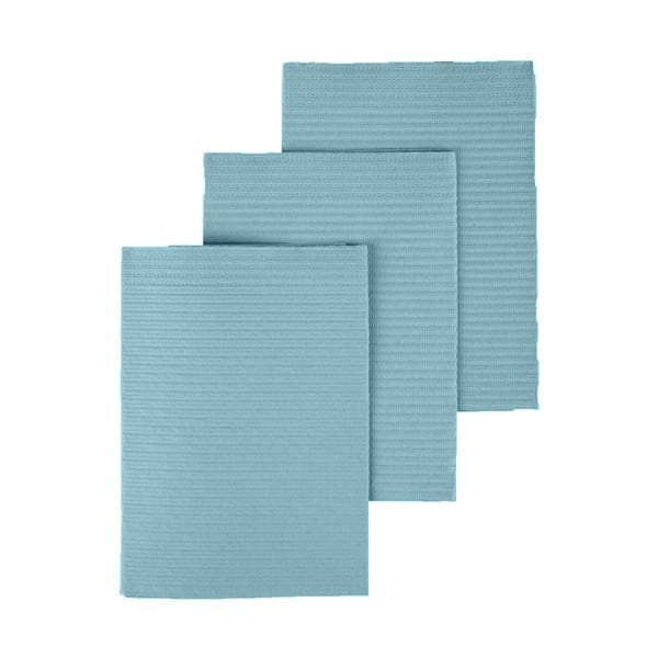 Medicom SafeBasics Dry-Back Plus Dental Bibs, 3-Ply Paper + 1-Ply Poly, 13" x 18", Aqua, 500/Case, 8389 thumbnail 6
