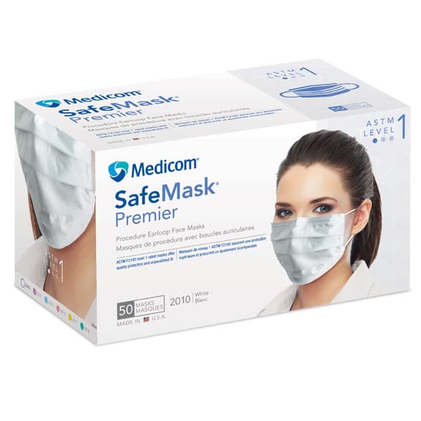 SafeMask Premier Procedure Earloop Face Mask, ASTM Level 1, White, 50/Box, 2010 thumbnail 18