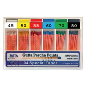 Cargus International Gutta Percha Points, Taper .04, Assorted Sizes #45/80, Color Coded, Spill-Proof Box, 60/Bx thumbnail 2