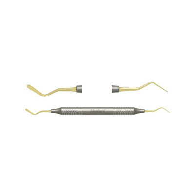 Nordent Composite Placement Instrument, #4T Double Paddle, Titanium Nitride Coated, DuraLite Round Handle, Double End thumbnail 6