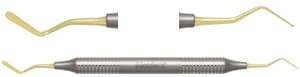 Nordent Composite Placement Instrument, Double-Ended, Double Paddle #4, Titanium Nitride Coated, DuraLite ColorRings Handle, 4T thumbnail 5