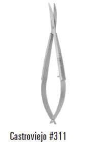 Nordent Castroviejo Surgical Scissors, Curved, 4" (100 mm), Stainless Steel, Spring-Action Handle, 311 thumbnail 10