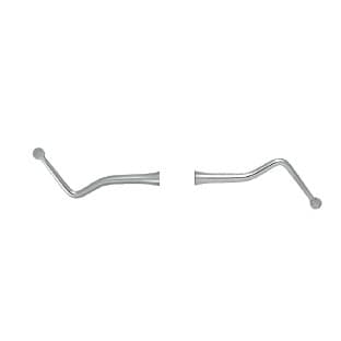 Nordent #14 (20) Long Shank Spoon Excavator, Double End, 2.4 mm Head, 10 mm Shank, 53° Angle, DuraLite® ColorRings™ Handle, Stainless Steel thumbnail 3
