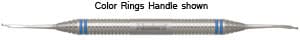 Nordent Fedi #2 Double-End Periodontal Chisel, Opposing Semi-Circular Blades, 15° Angle, DuraLite ColorRings Handle thumbnail 3